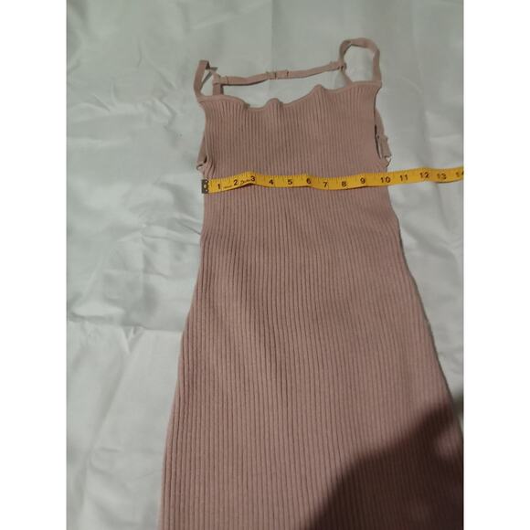 Salina Backless Ribbed Knit Mini Sweater Dress Taupe  Size XL New With TAGS - Picture 7 of 13